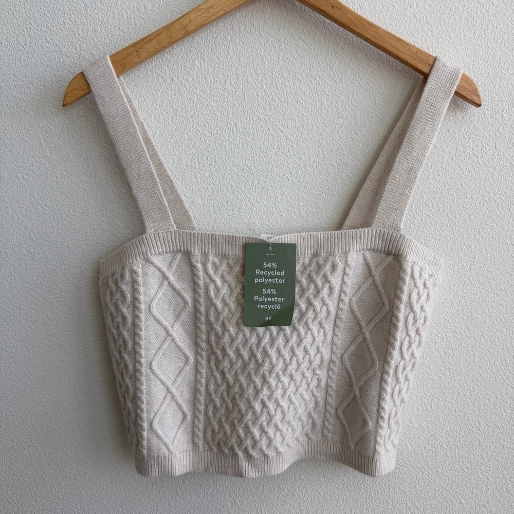 H&M Cream Cable Knit Sweater Top